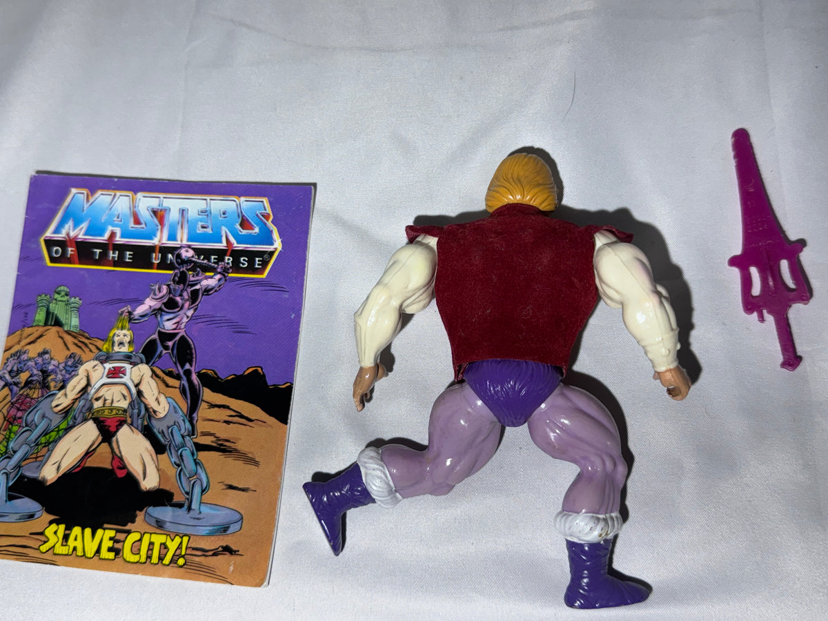 Vintage 1980s Mattel Masters of the Universe Prince Adam Action Figure with Original Mini-Comic