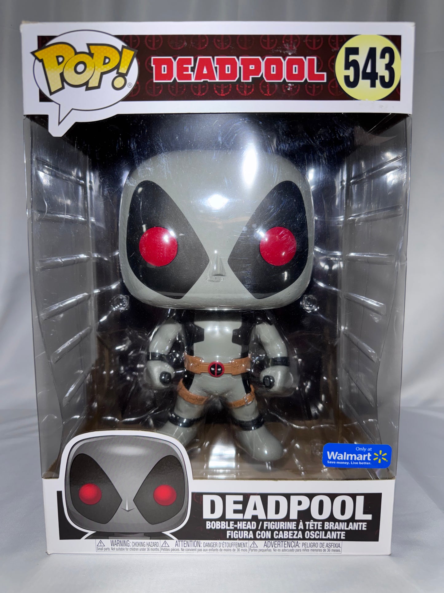 Funko Pop! Marvel Deadpool 10” Gray X-Force Walmart Exclusive #543