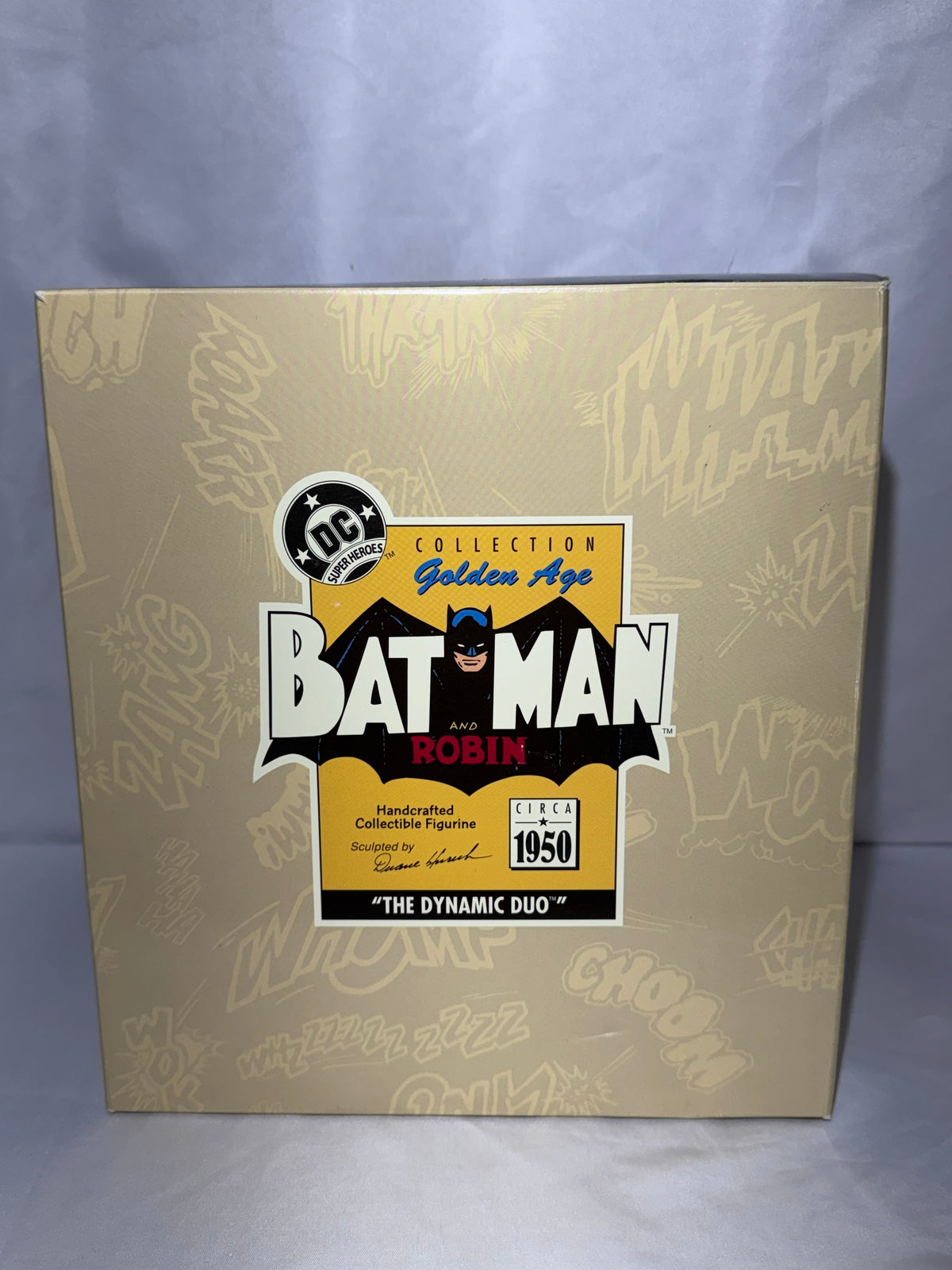 1996 Hallmark DC Super Heroes Golden Age Batman & Robin “The Dynamic Duo” Statue – Original Box
