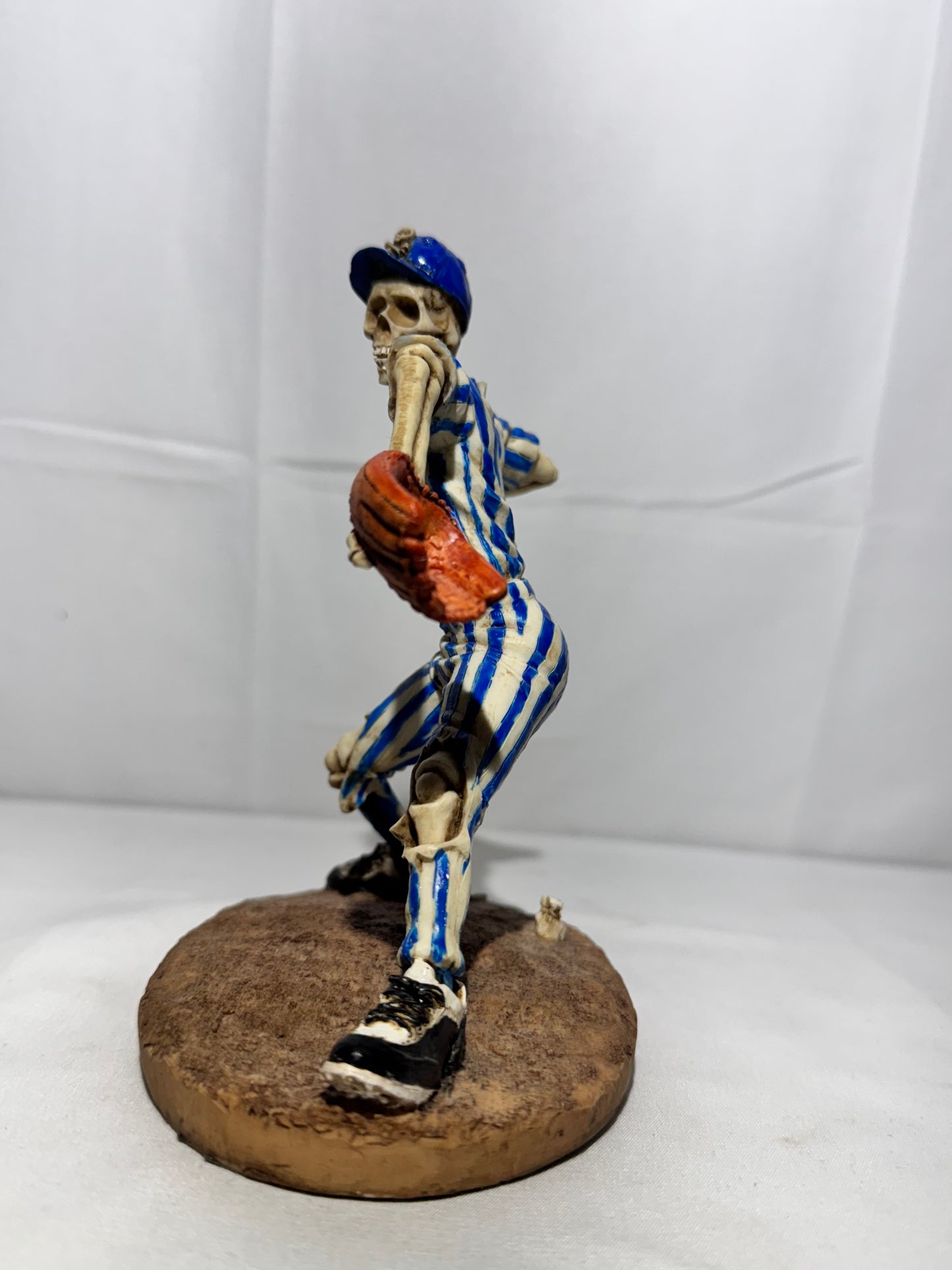 Summit Collection Skeleton Baseball Pitcher Figurine #84 Blue & White Uniform Sports Collectible 6”