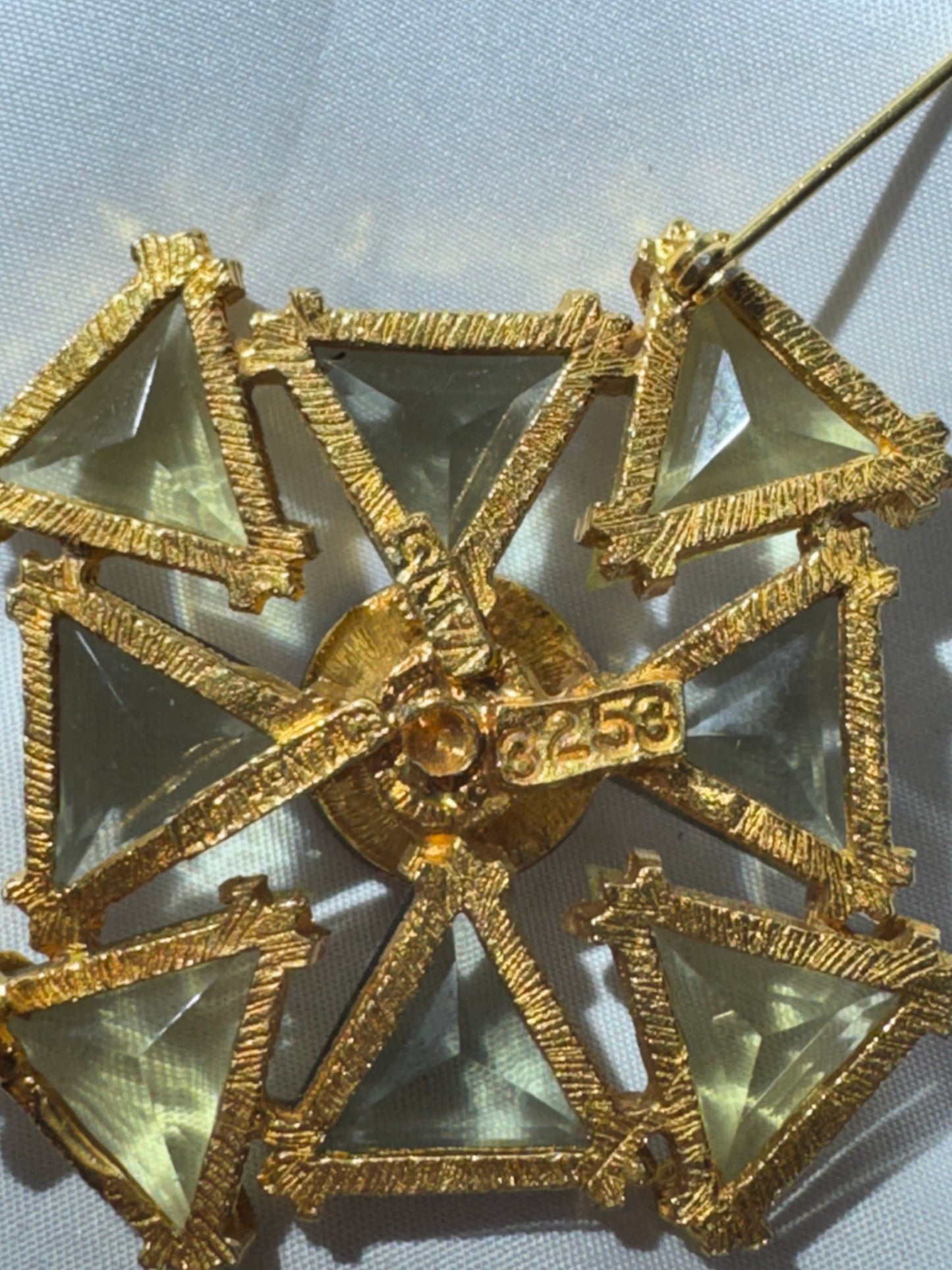 Vintage Van S. Authentics Brooch #3253 – Maltese Cross Gold-Tone Costume Jewelry