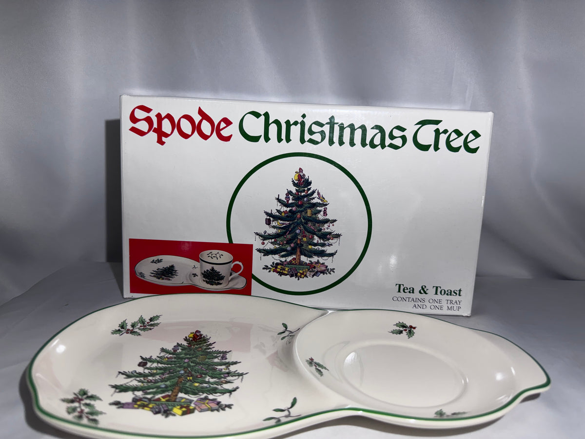 Vintage Spode Christmas Tree Tea & Toast Set – Original Box – Missing Mug