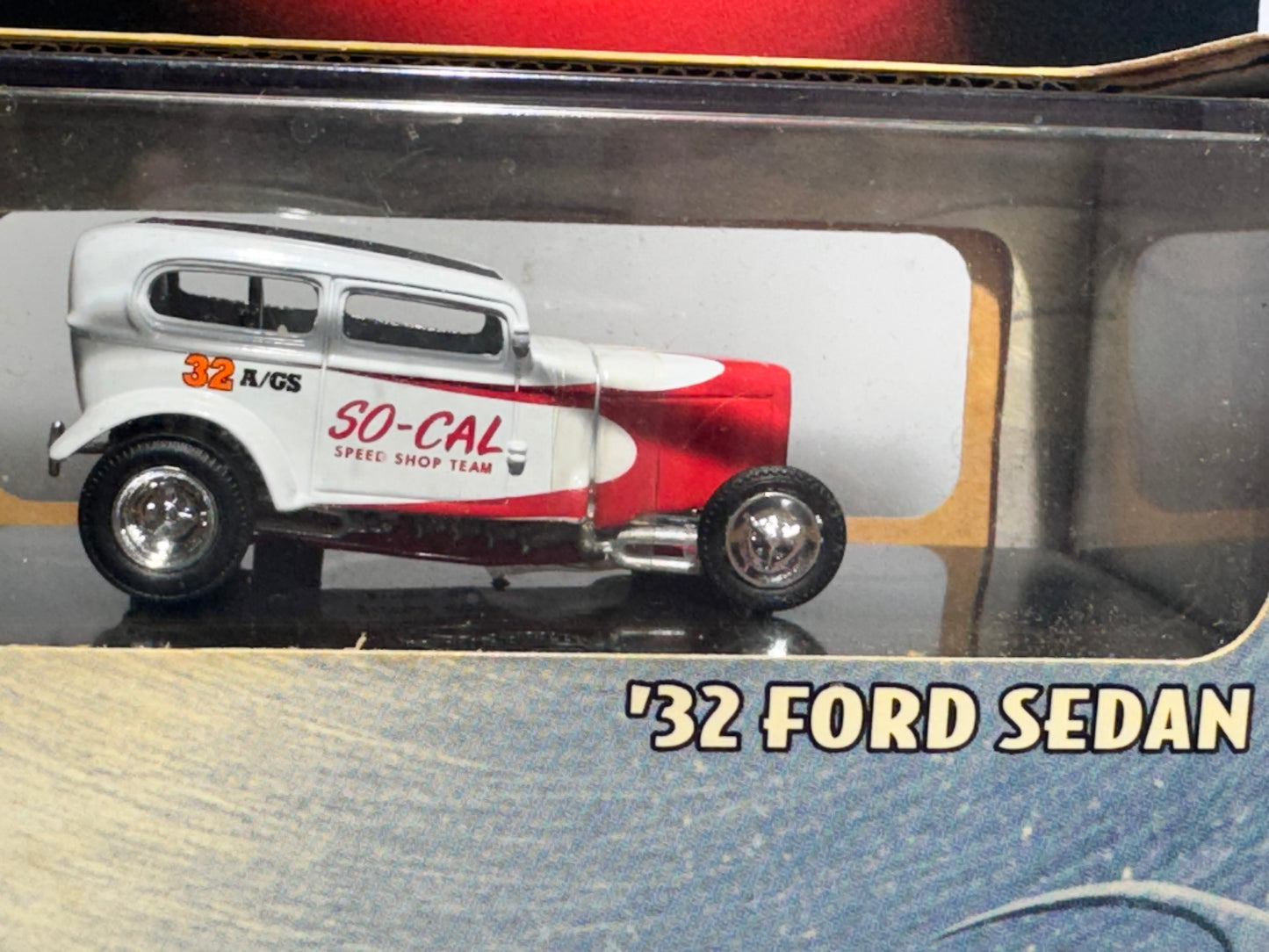 Hot Wheels 1932 Ford Sedan – SoCal Speed Shop Team Red & White Limited Edition Diecast (Mattel)