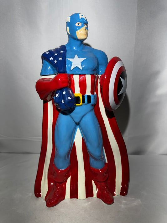 Westland Giftware Marvel Captain America Cookie Jar 13.5” Ceramic Hand Painted