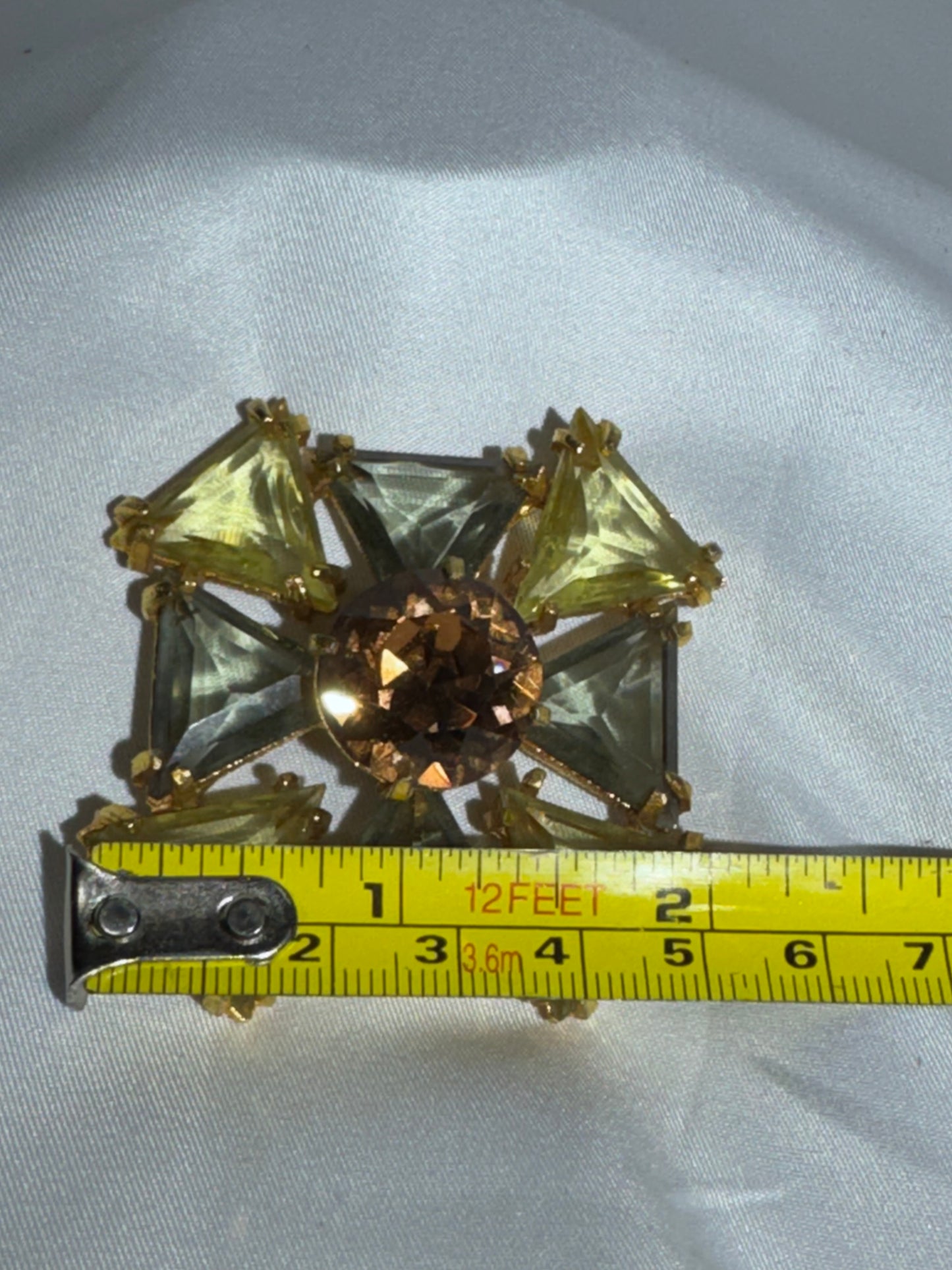 Vintage Van S. Authentics Brooch #3253 – Maltese Cross Gold-Tone Costume Jewelry