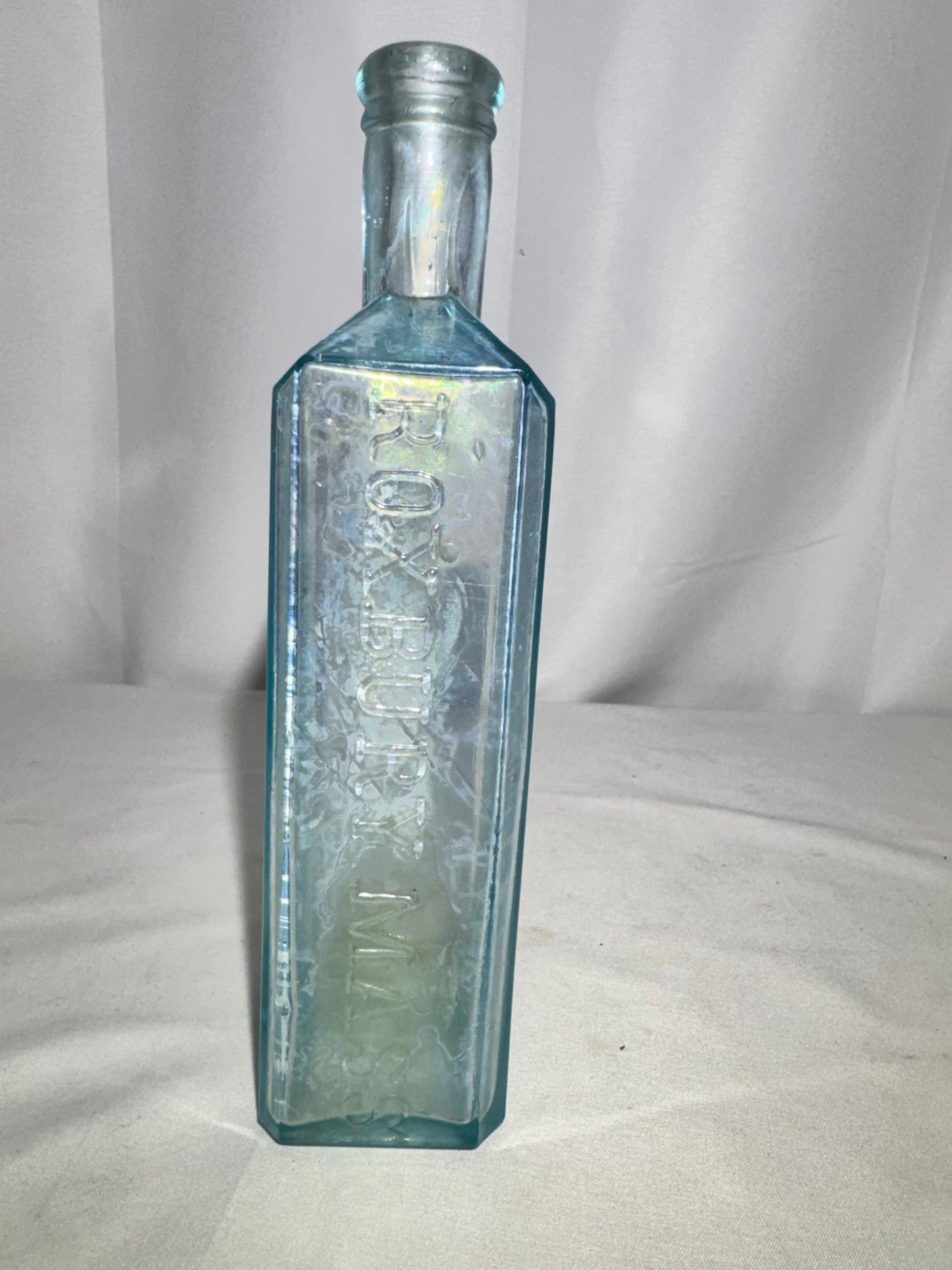 Antique “PRAIRIE WEED” Aqua Glass Medicine Bottle – Embossed Patent Medicine