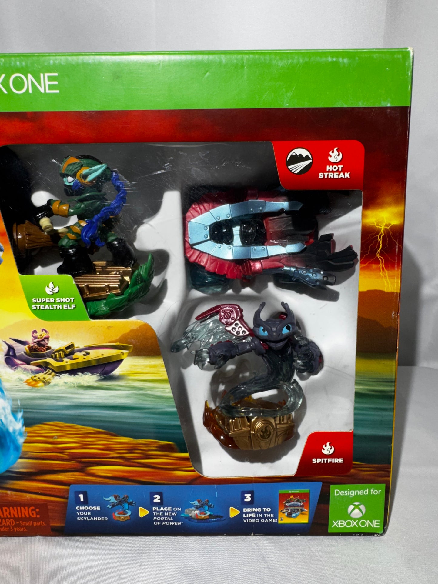 Skylanders SuperChargers Starter Pack Xbox One 2015 Spitfire Stealth Elf Hot Streak