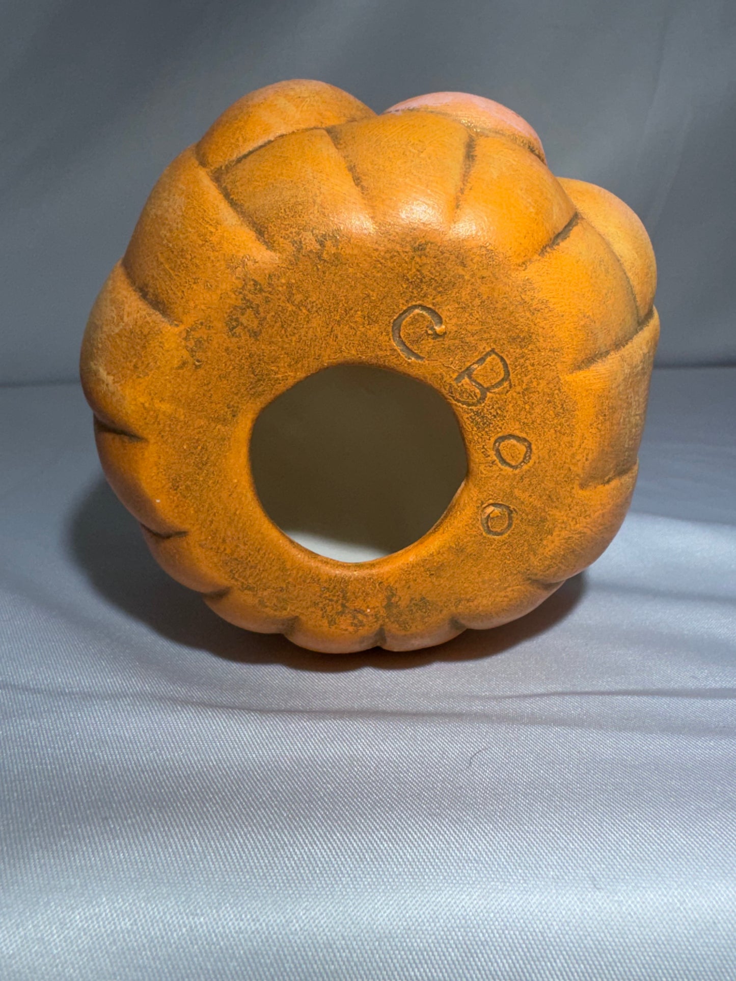 Vintage Hand-Painted Ceramic Pumpkin Figurine – Baby Face – CB 2000