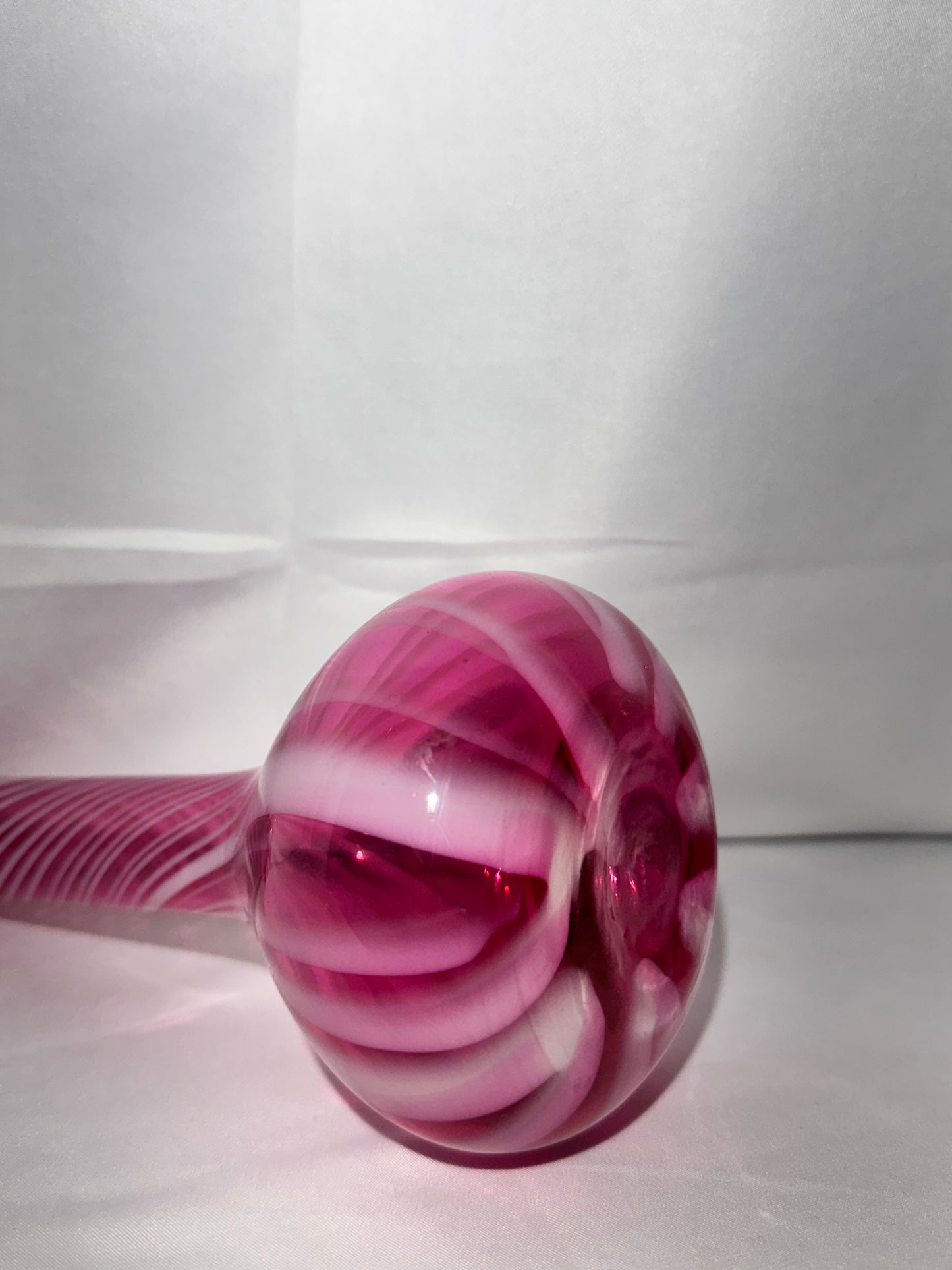 Vintage Cranberry Opalescent Barber Bottle – Spiral Optic Art Glass