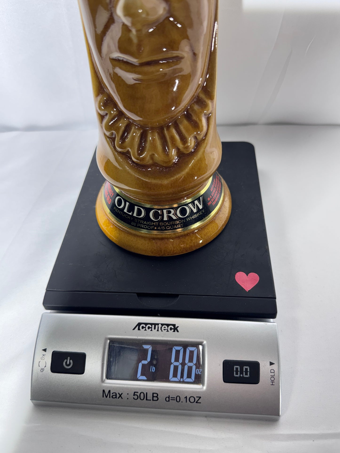 Vintage Old Crow Limited Edition Chessmen Ceramics “Light King” Bourbon Decanter – 1969