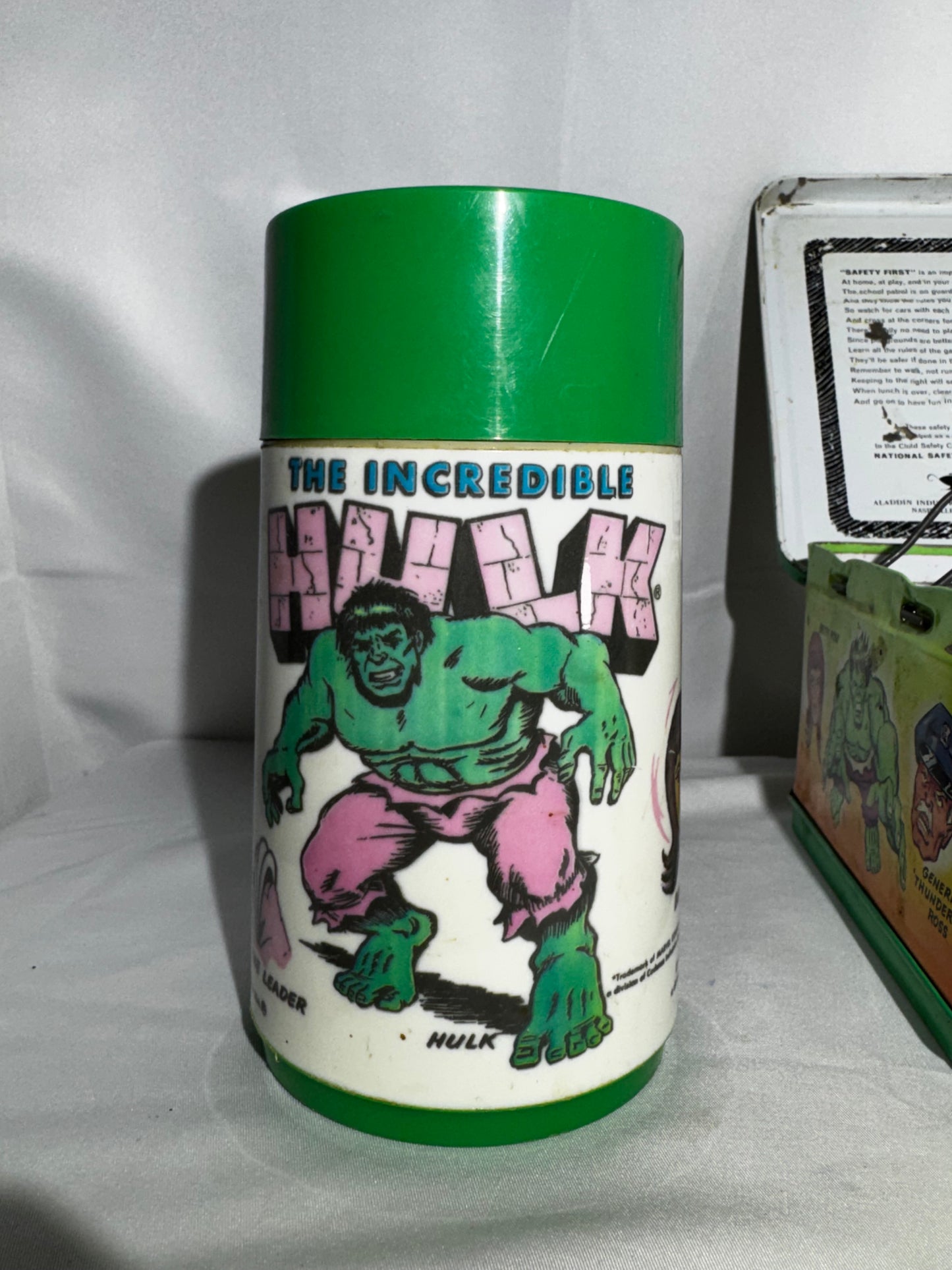 Vintage 1978 Aladdin The Incredible Hulk Metal Lunch Box w/ Original Thermos