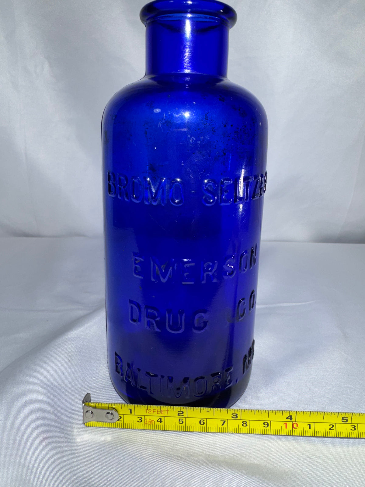 Vintage Bromo-Seltzer Cobalt Blue Glass Bottle – Emerson Drug Co. Baltimore, MD
