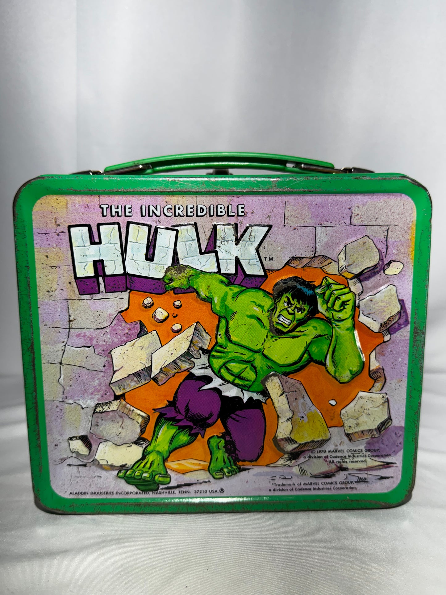 Vintage 1978 Aladdin The Incredible Hulk Metal Lunch Box w/ Original Thermos