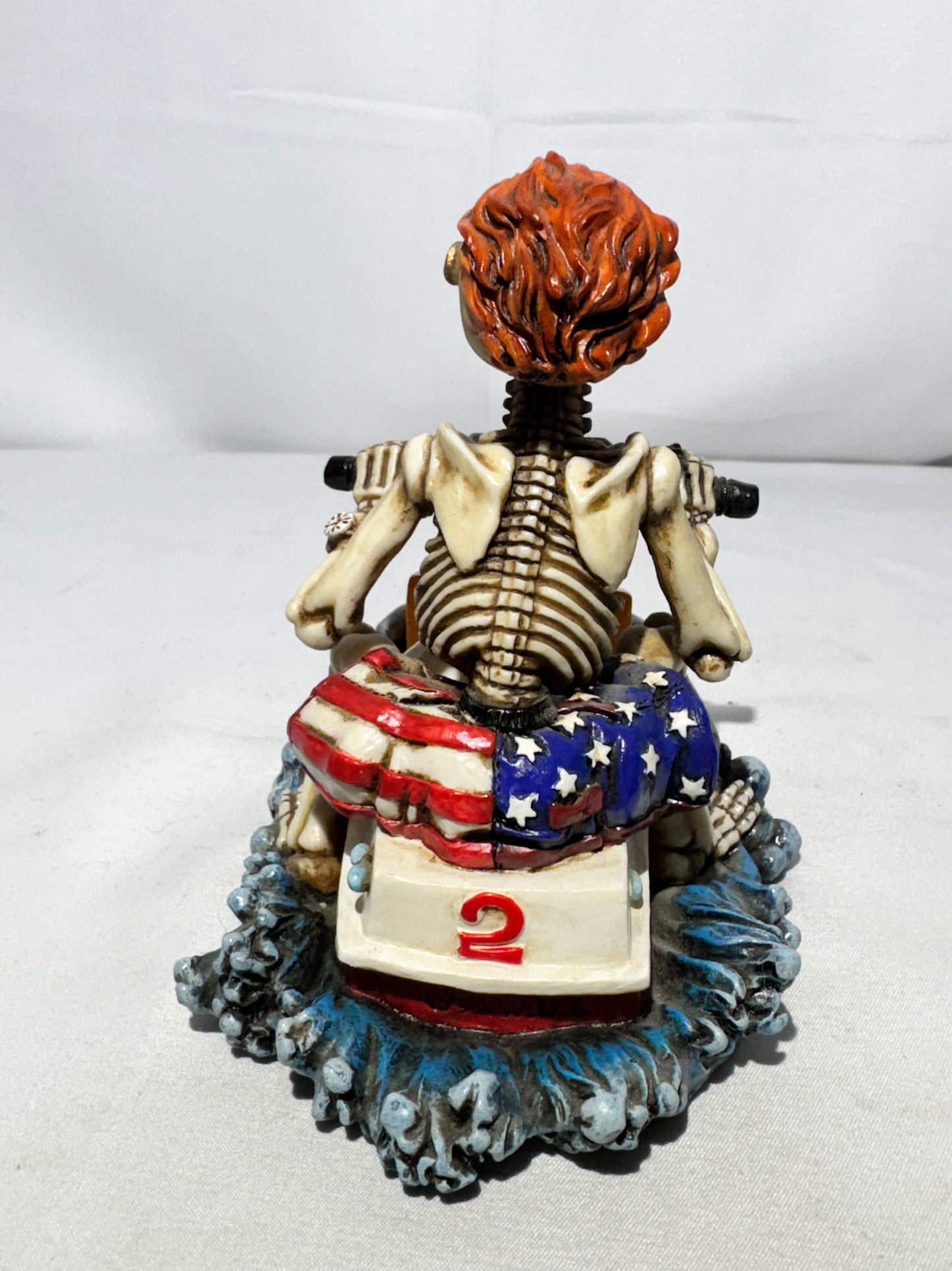 Summit Collection Skeleton “Can’t Stop” Jet Ski Figurine – American Flag Swim Shorts