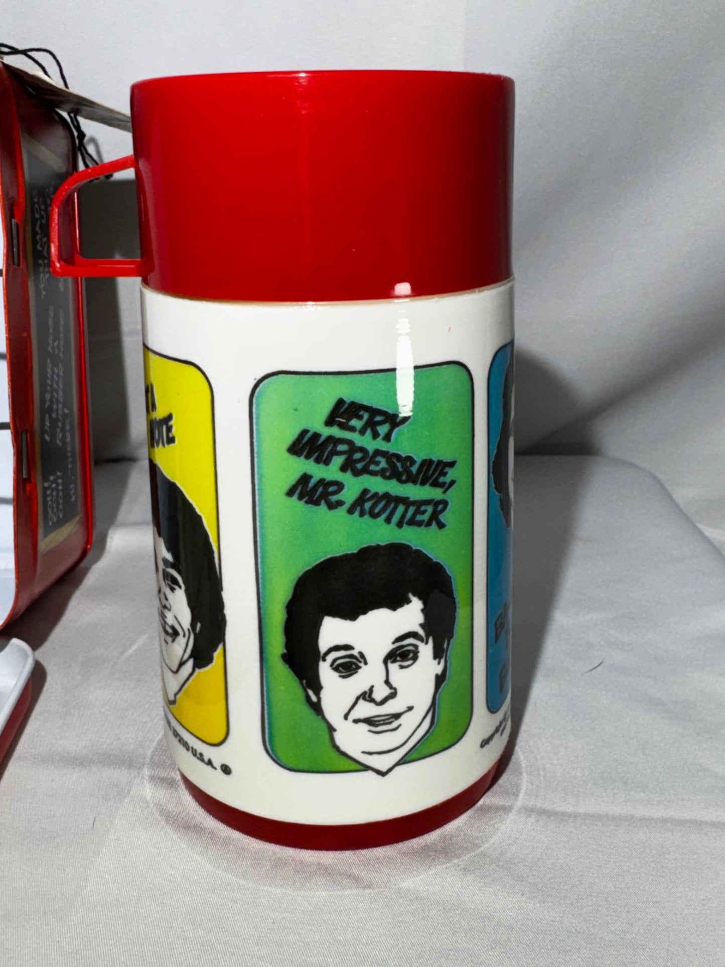 Vintage 1977 Welcome Back, Kotter Metal Lunchbox & Thermos w/ Tag Aladdin -NOS!