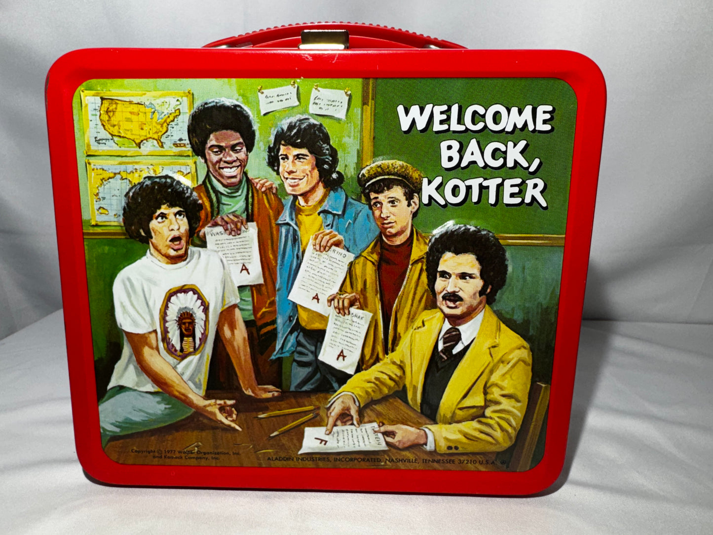 Vintage 1977 Welcome Back, Kotter Metal Lunchbox & Thermos Aladdin Industries
