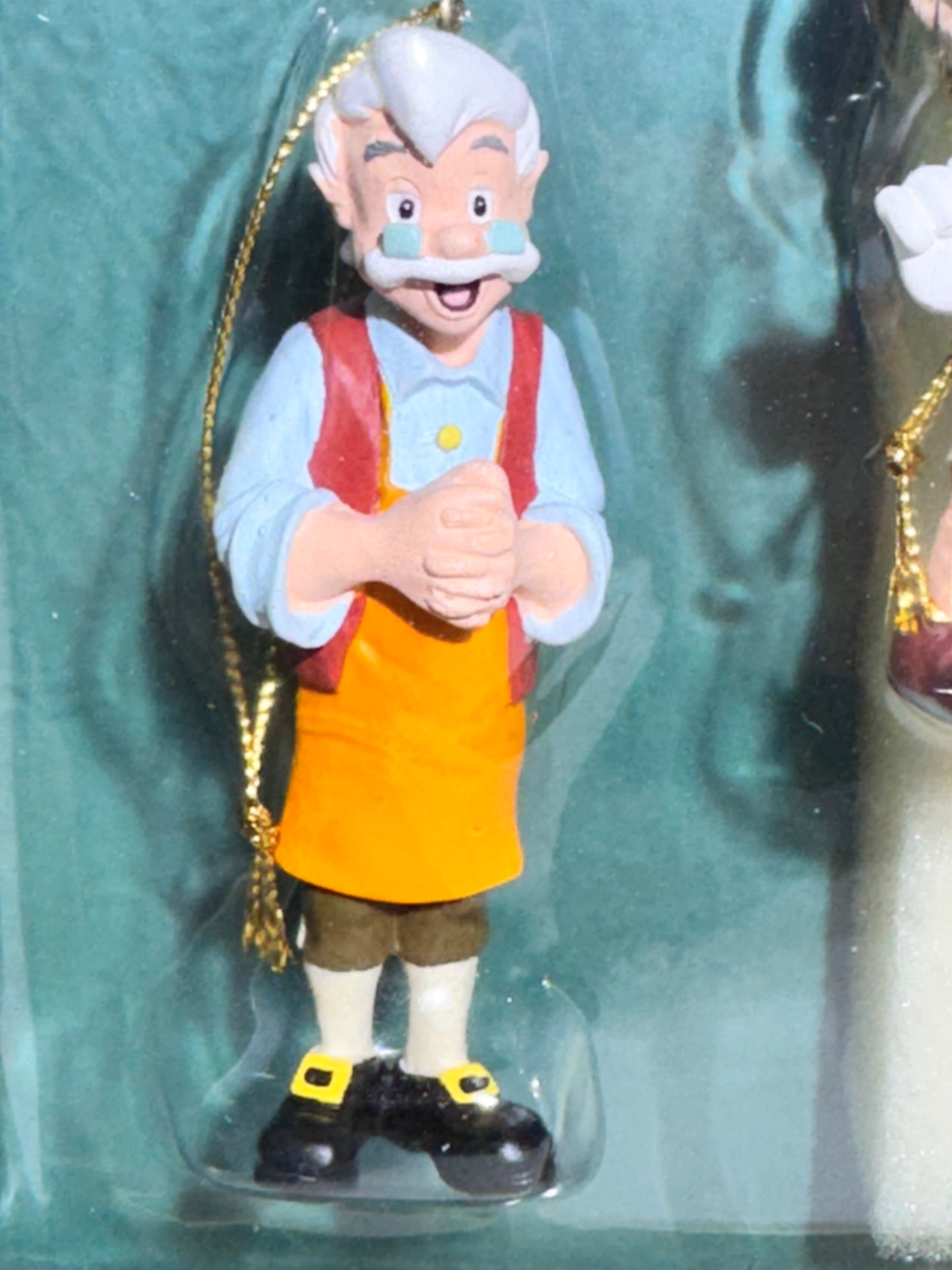 Vintage Disney Pinocchio Storybook Ornament Set 6 Pc Blue Fairy Jiminy