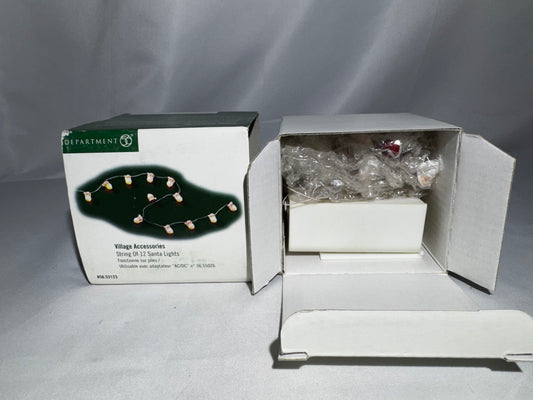 Department 56 String of 12 Santa Lights Village Accessory #53123