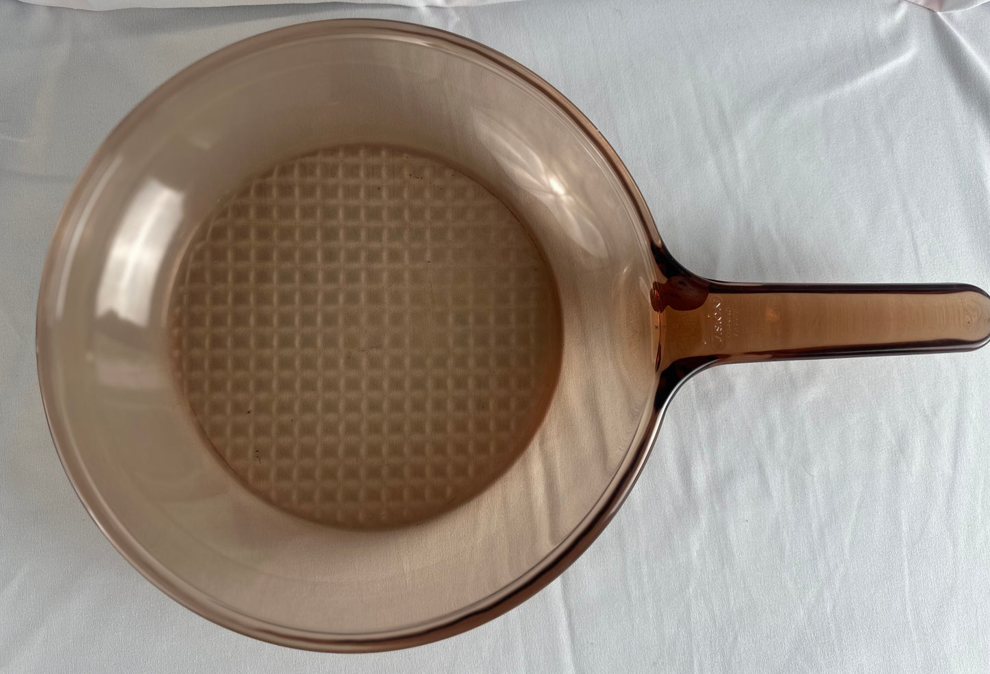 Vintage Vision Corning 7” Amber skillet frying pan