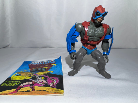 Vintage 1981 Mattel Masters of the Universe Stratos Action Figure with Mini-Comic