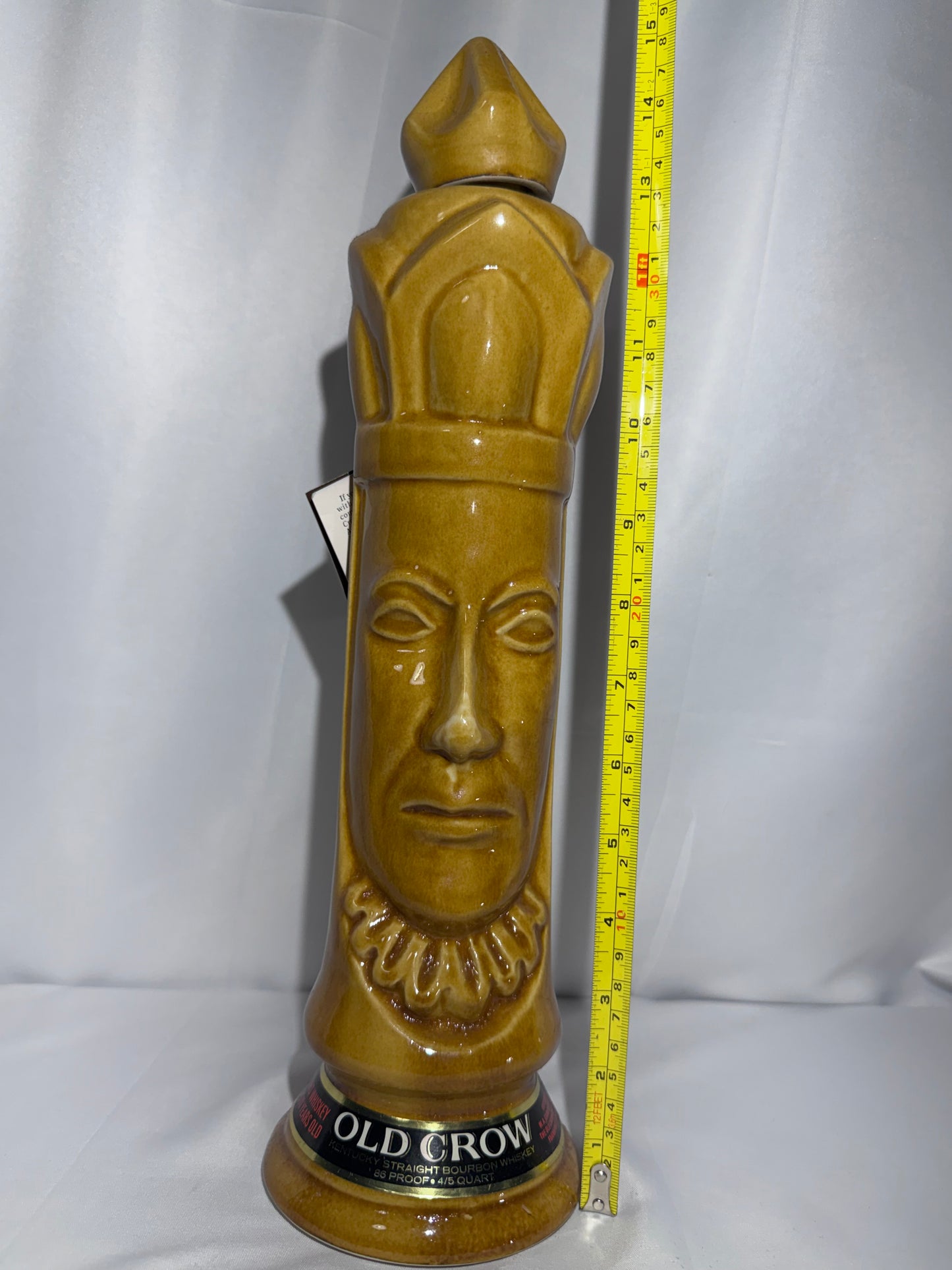 Vintage Old Crow Limited Edition Chessmen Ceramics “Light King” Bourbon Decanter – 1969