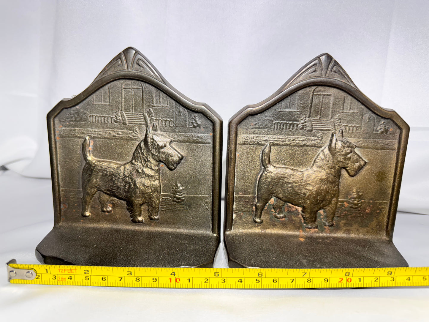 Vintage Scottish Terrier Cast Iron Bookends – c. 1929