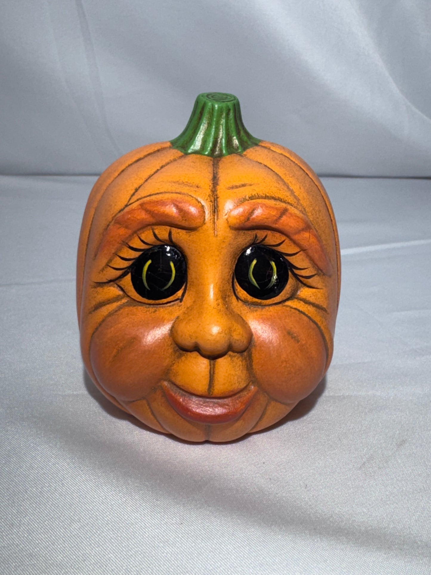 Vintage Hand-Painted Ceramic Anthropomorphic Pumpkin Figurine – CB 1999