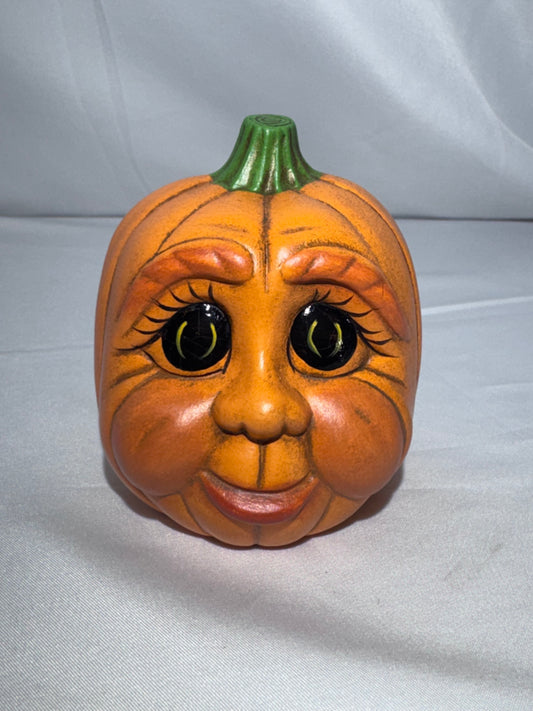 Vintage Hand-Painted Ceramic Anthropomorphic Pumpkin Figurine – CB 1999