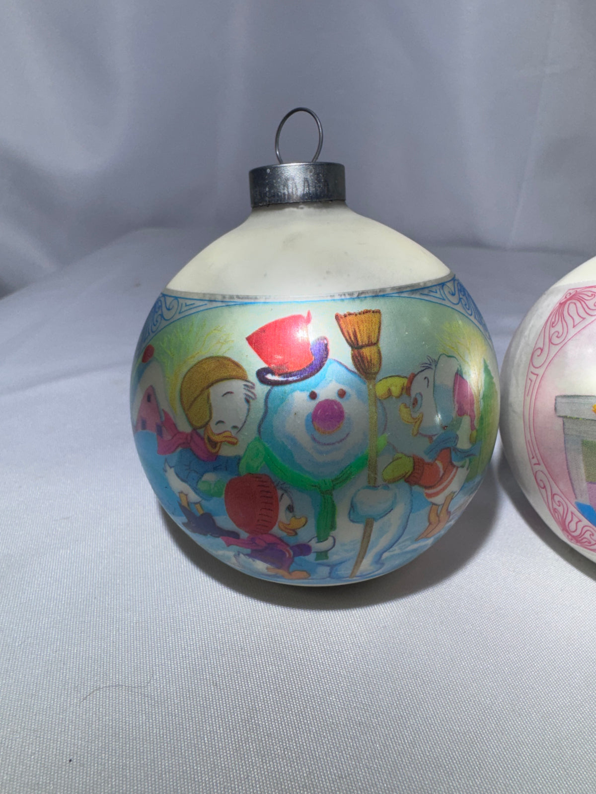 Vintage 1970s Walt Disney Productions Frosted Mercury Glass Christmas Ornaments – Set of 4