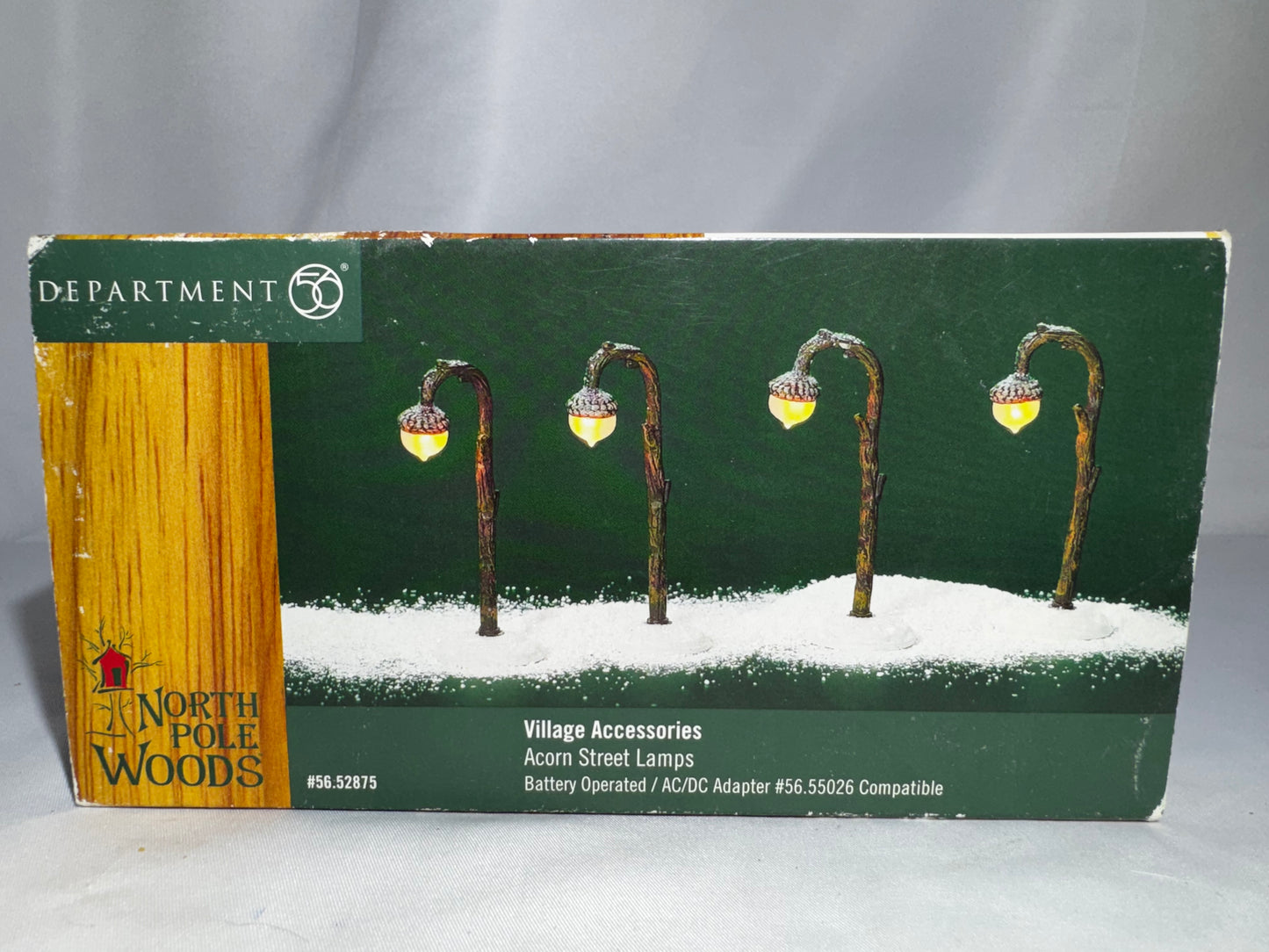 Department 56 North Pole Woods Acorn Street Lamps #56.52875 Retired Set of 4 Village Accessory read