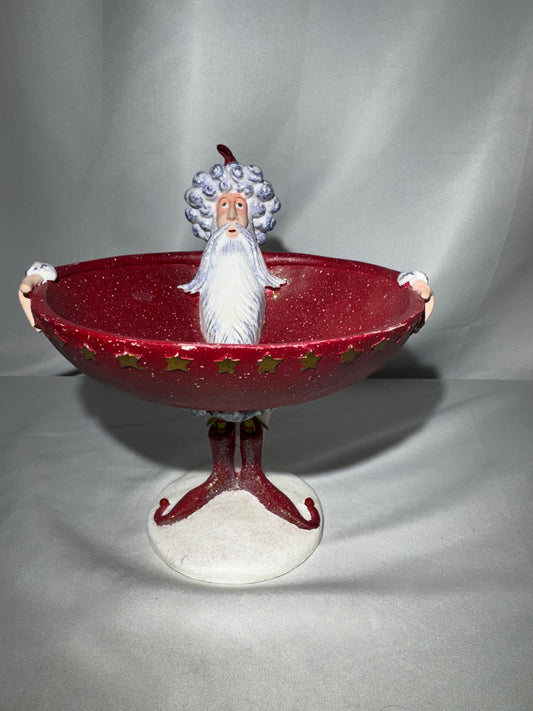 Department 56 Patience Brewster Krinkles Santa Candy Bowl 8” Whimsical Christmas
