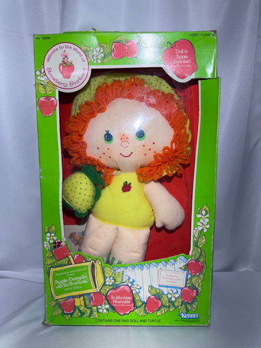 Vintage 1980 Kenner Strawberry Shortcake Apple Dumplin’ Doll w/ Turtle Boxed
