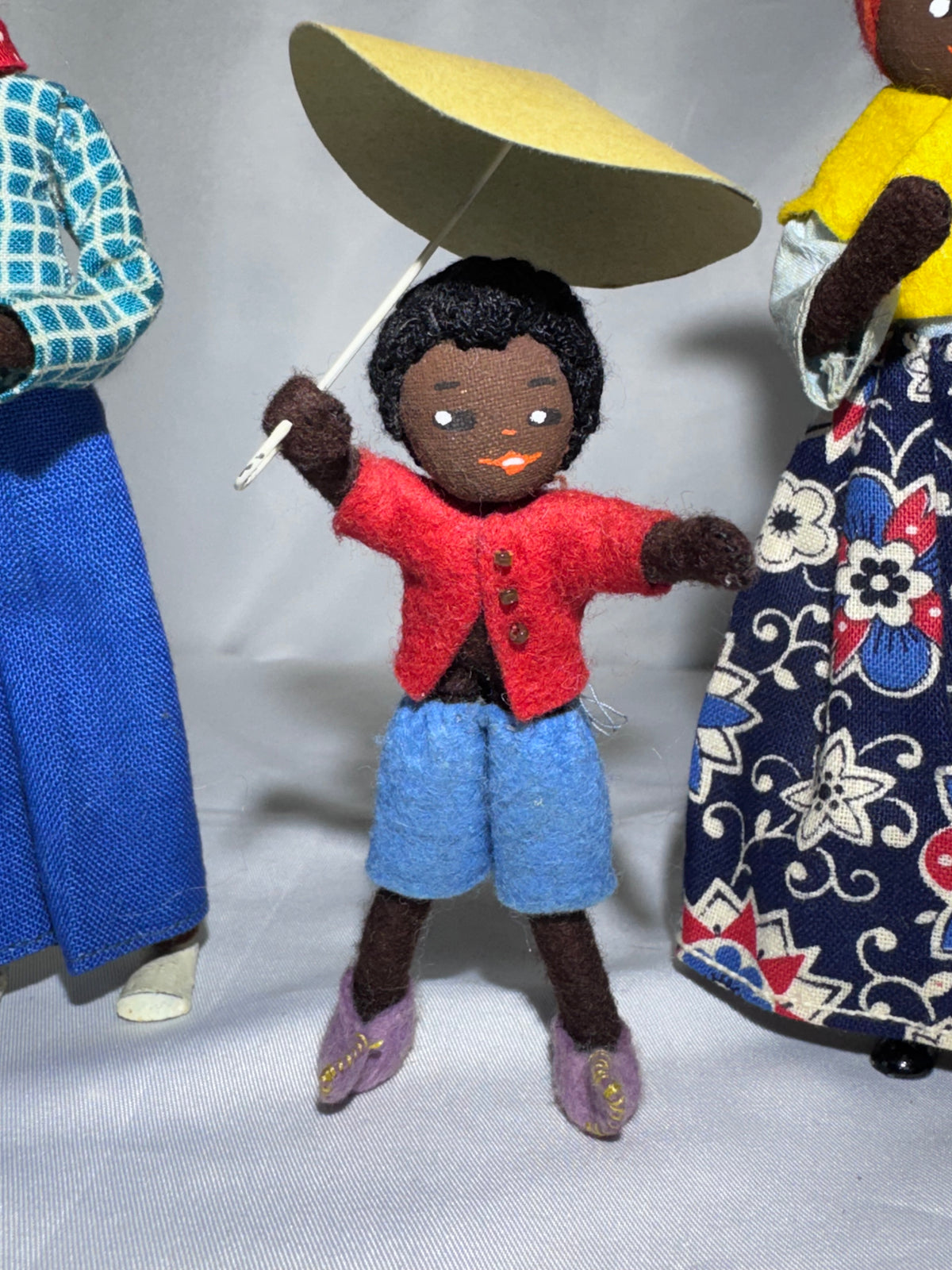 Vintage BAPS Germany Little Black Sambo Miniature Doll & Tiger Set – 1940s–1950s