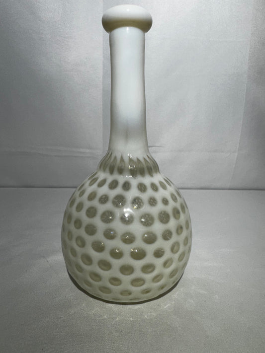 Vintage white opalescent glass barber bottle