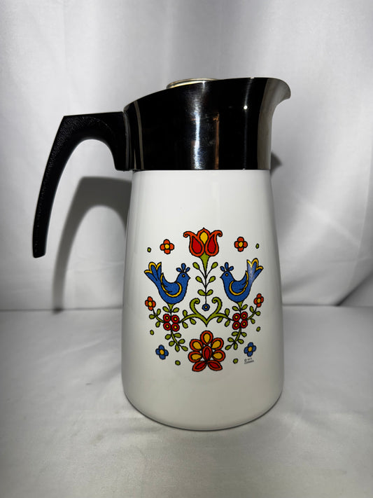 Vintage Corning Ware Country Festival Friendship 10 Cup coffee maker P-149 Stove Top