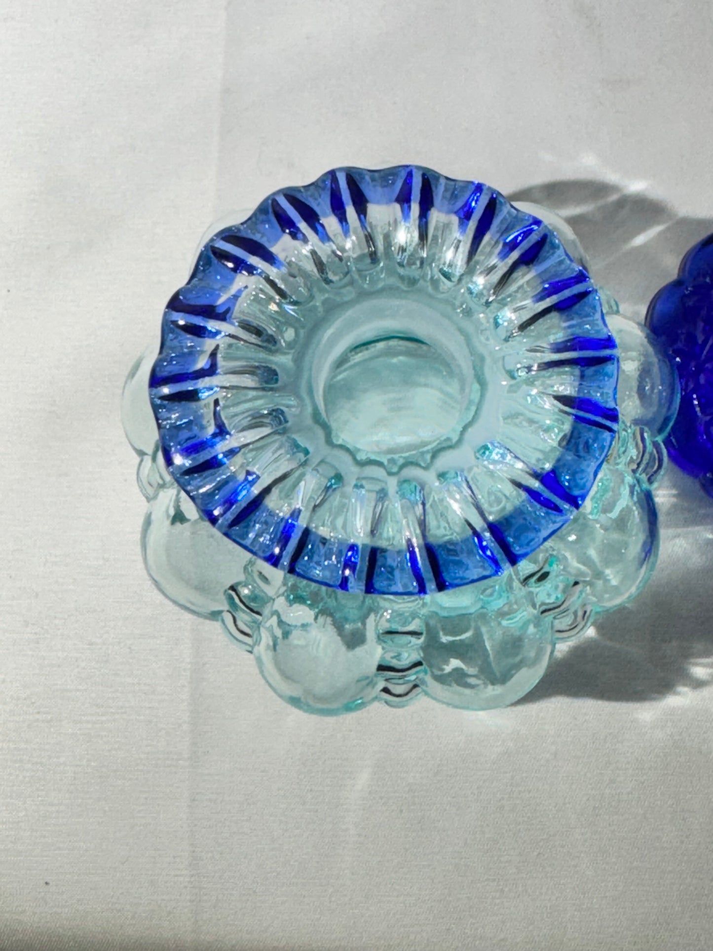 Fenton Art Glass Blue & Aqua Perfume Bottle – 6 Inches – Vintage