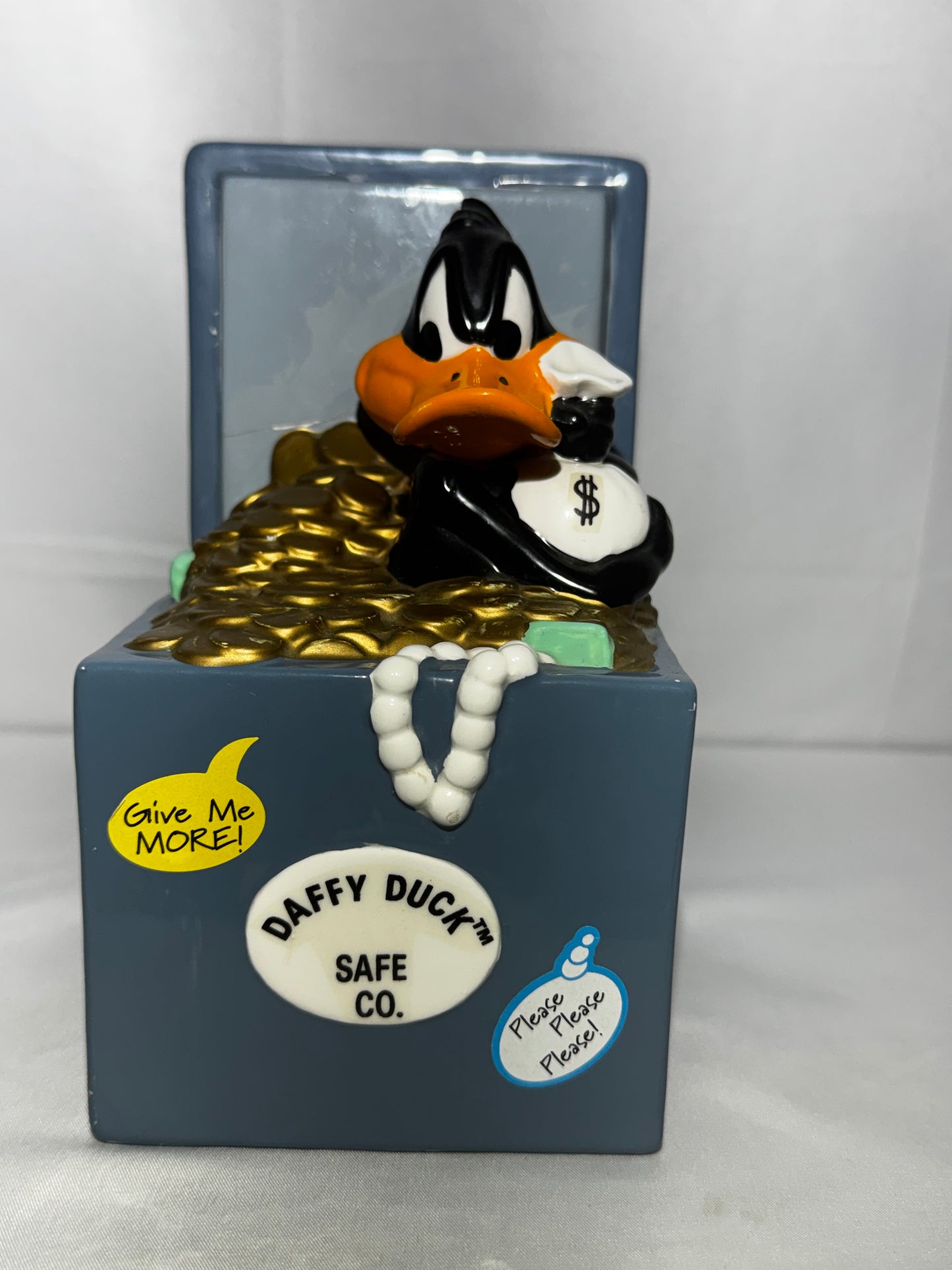 Vintage 1989 Looney Tunes Daffy Duck Safe Co Ceramic Piggy Bank Warner Bros
