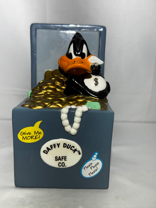 Vintage 1989 Looney Tunes Daffy Duck Safe Co Ceramic Piggy Bank Warner Bros