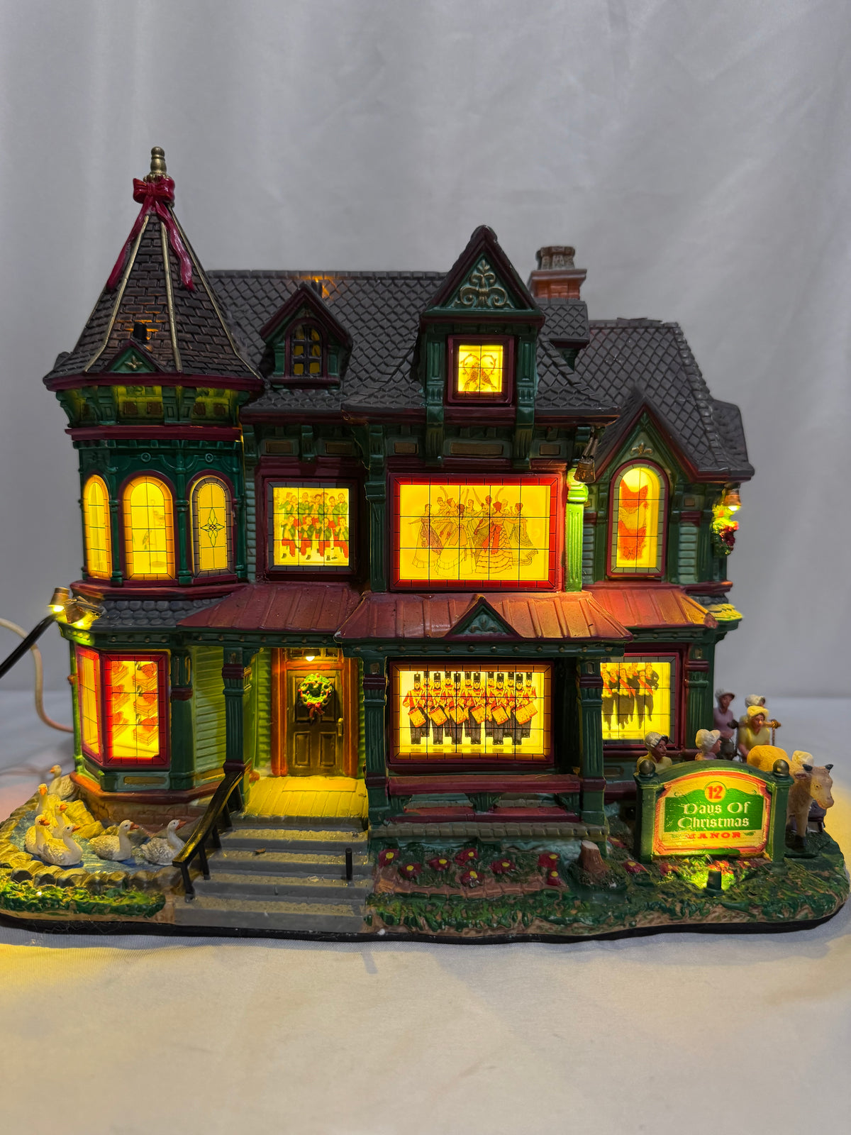 Lemax 12 Days of Christmas Manor #95869 – 2009 Sights & Sounds Collection – Retired Christmas Village -Read