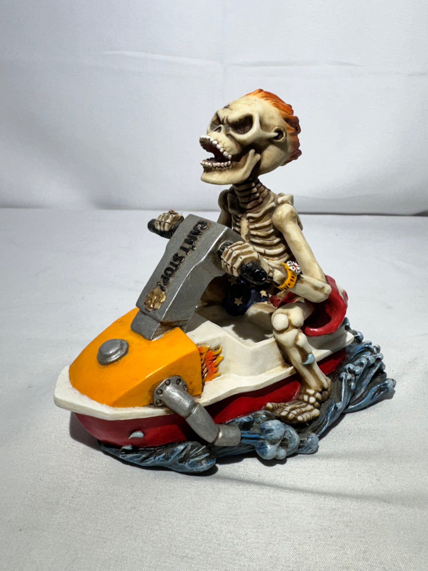 Summit Collection Skeleton “Can’t Stop” Jet Ski Figurine – American Flag Swim Shorts