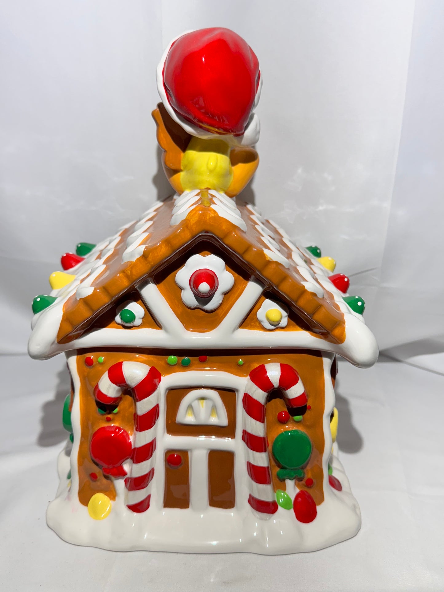 Looney Tunes Warner Brothers Christmas Gingerbread House Cookie Jar – Tweety & Sylvester