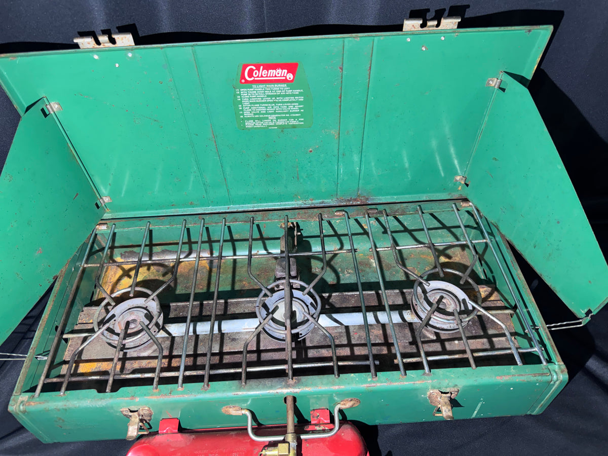Vintage 1974 Coleman Model 426D Three-Burner Camp Stove - Untested