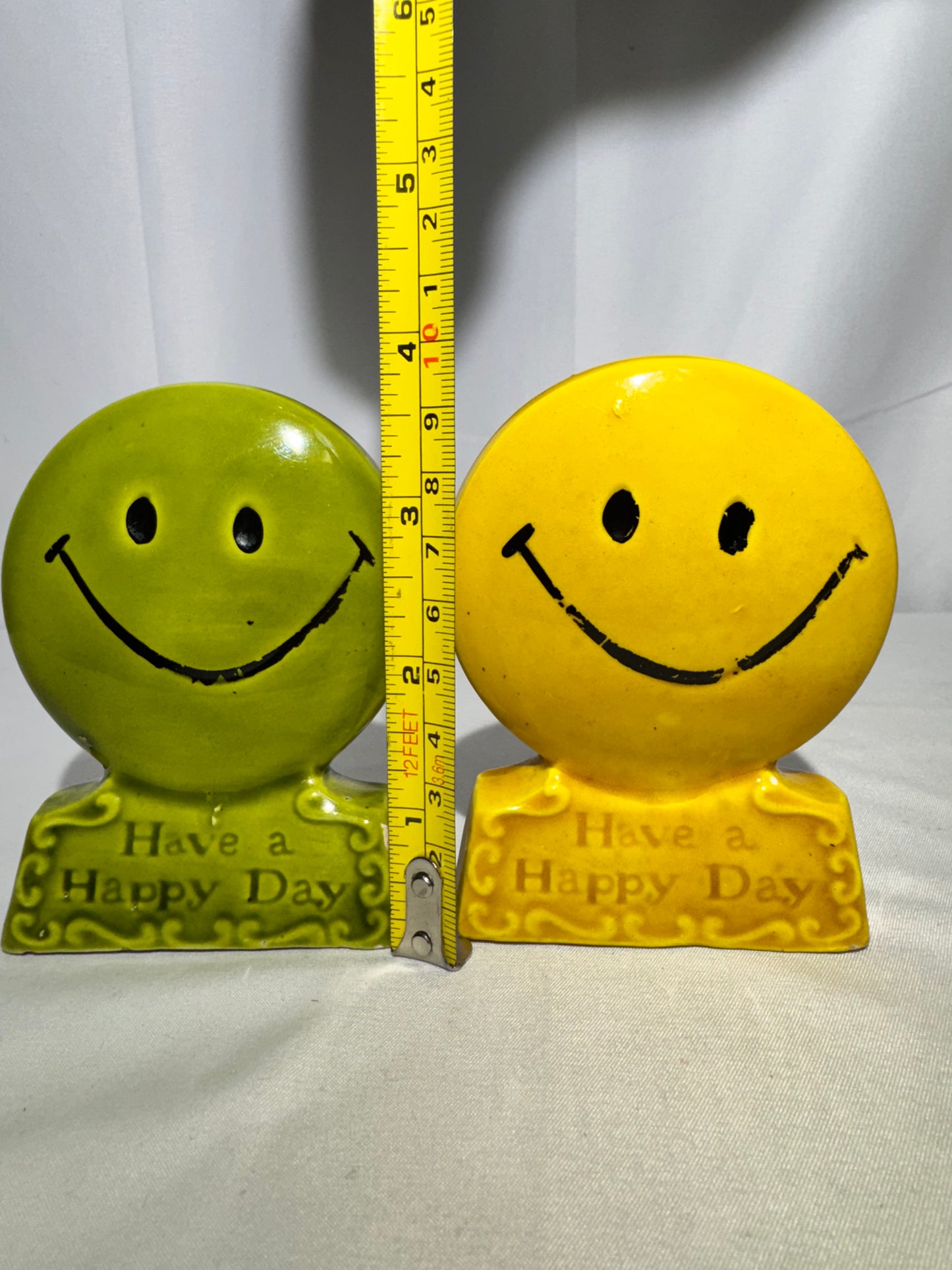 Vintage Treasure Craft Salt & Pepper Shakers “Have a Happy Day”