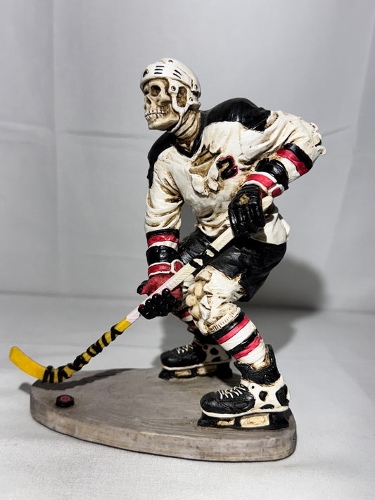 Summit Collection Skeleton Hockey Player Figurine #2 White Black & Red Uniform Sports Collectible