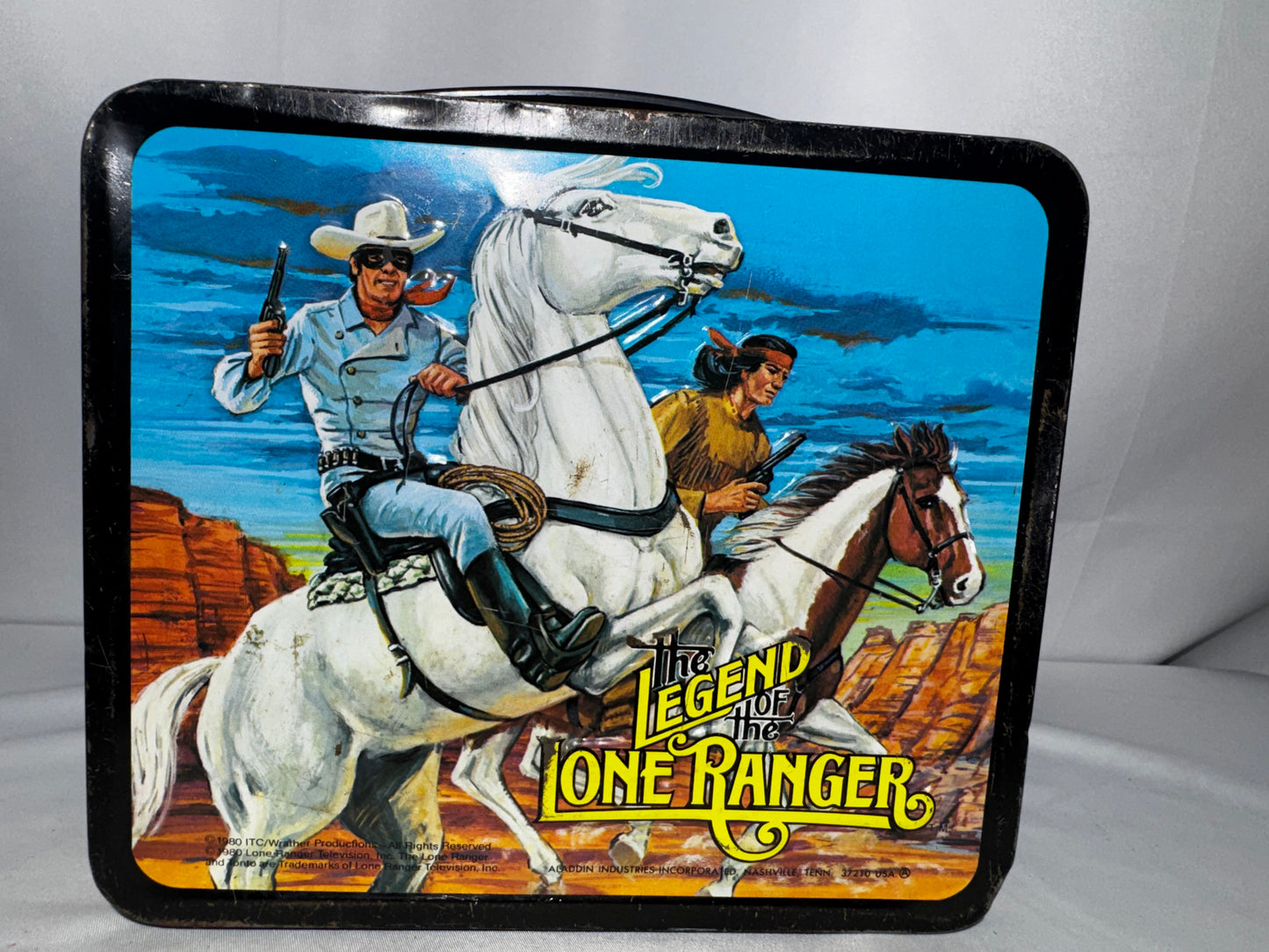 Vintage 1980 The Legend of the Lone Ranger Metal Lunchbox with Original Thermos – Aladdin Industries