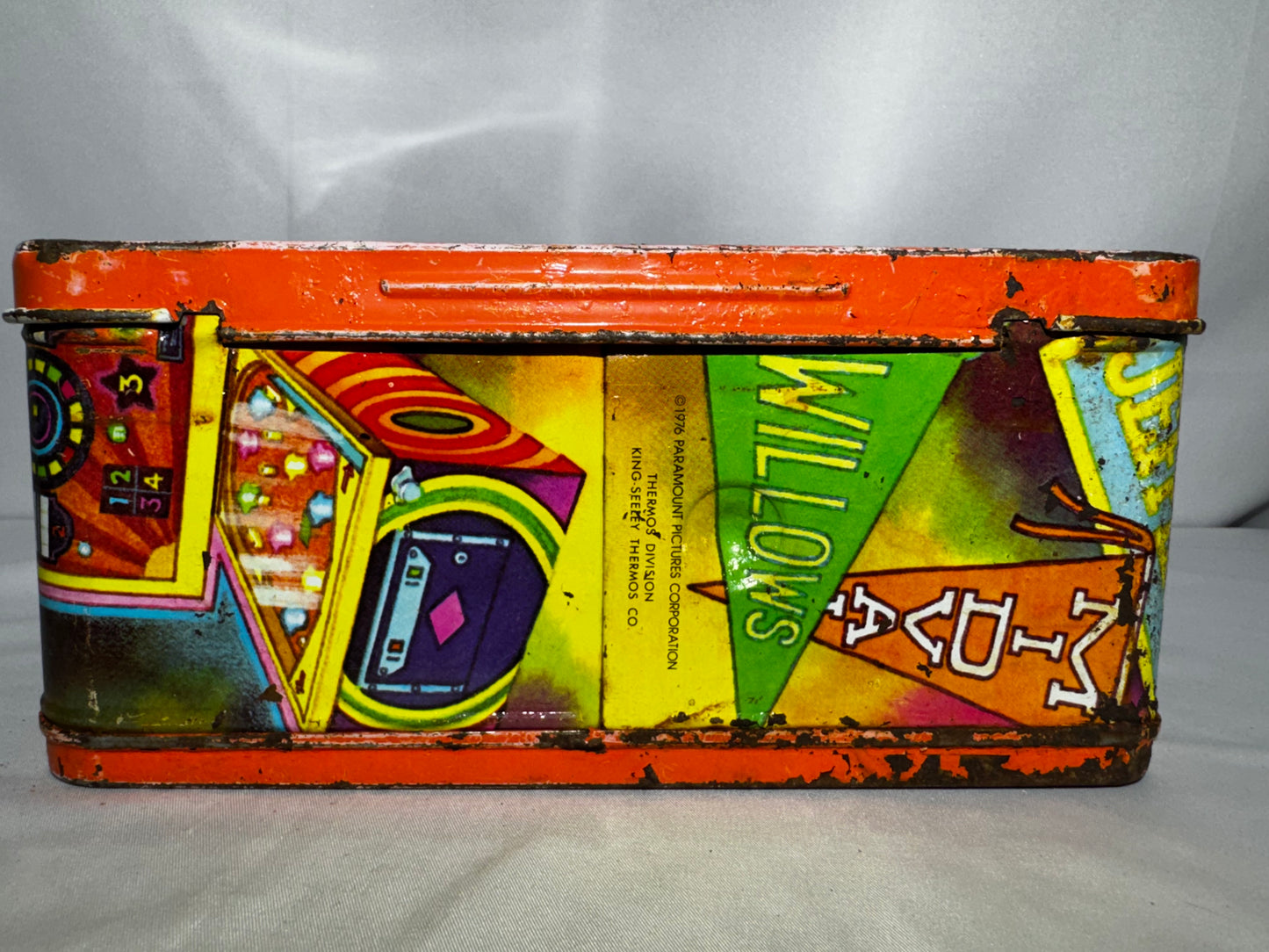 Vintage 1976 Happy Days “The Fonz” Metal Lunch Box w/ Original Thermos