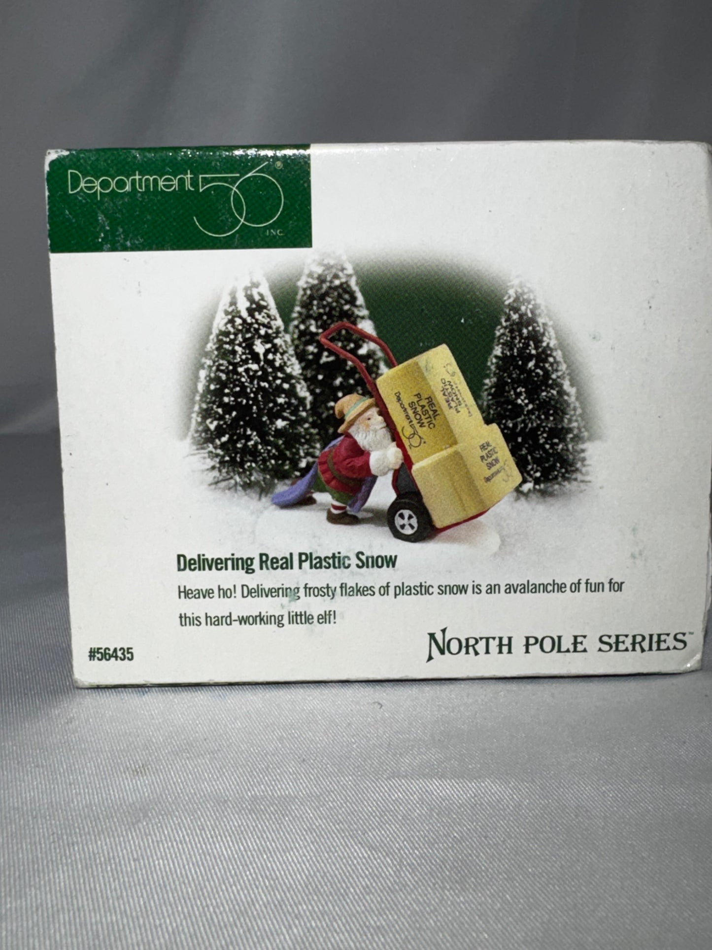 Department 56 North Pole Village Delivering Real Plastic Snow #56435 Elf w/ Box