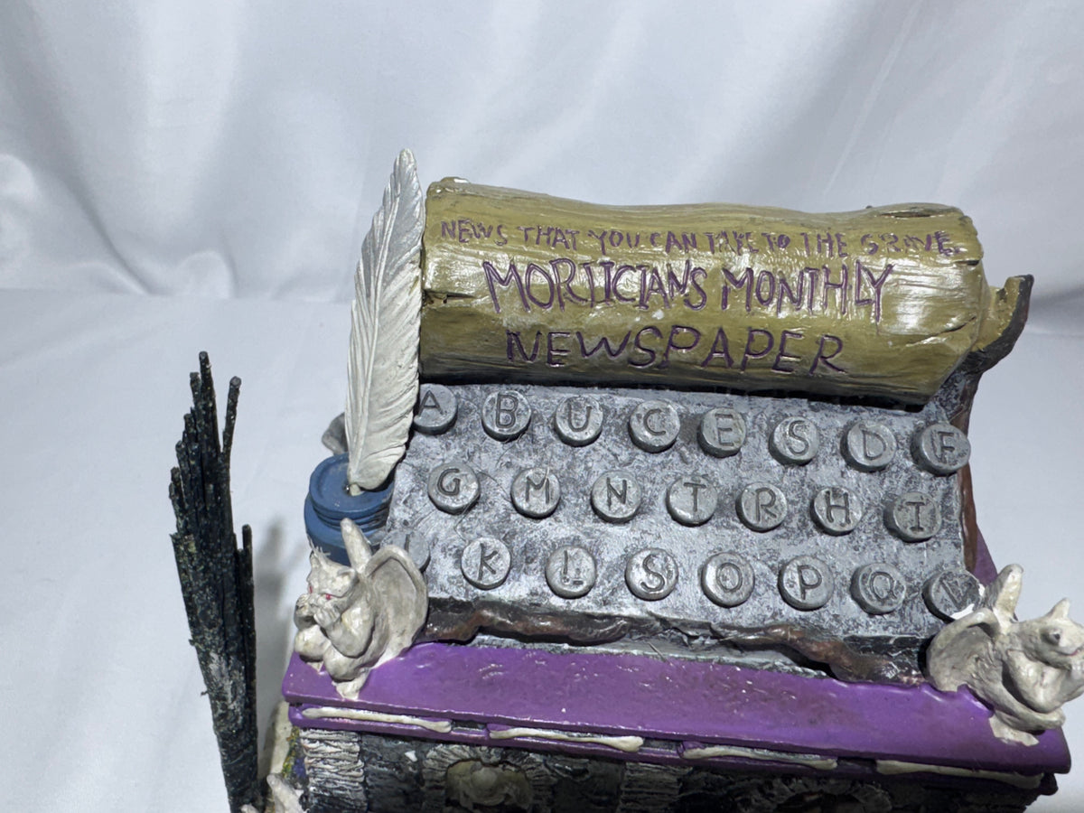 Hawthorne Village The Munsters 2004 Halloween Village – “Morticians Monthly Newspaper” Building A8582