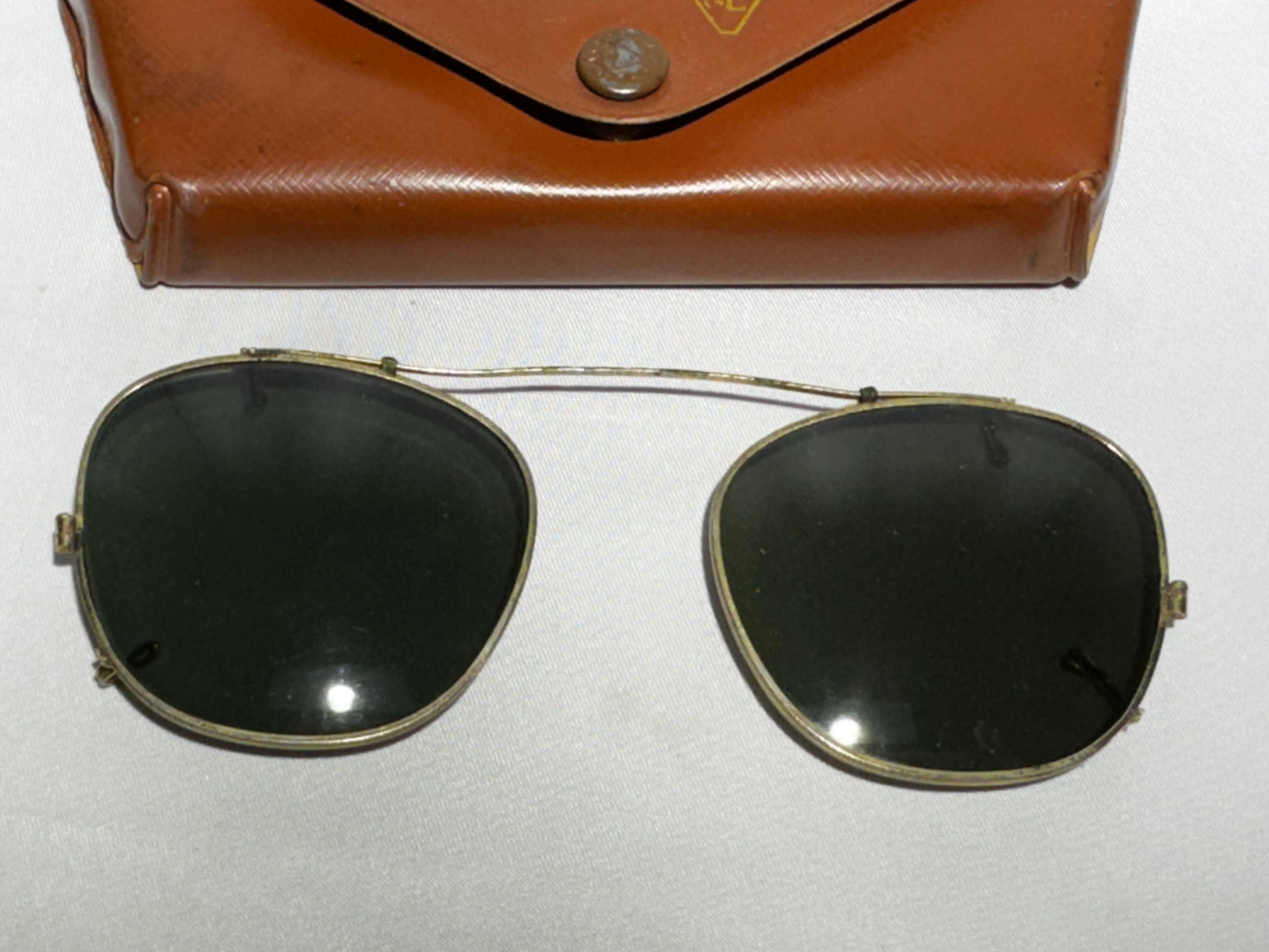 Vintage Bausch & Lomb Ray-Ban Clip-On Sunglasses with Original Ray-Lite Case – Made in USA