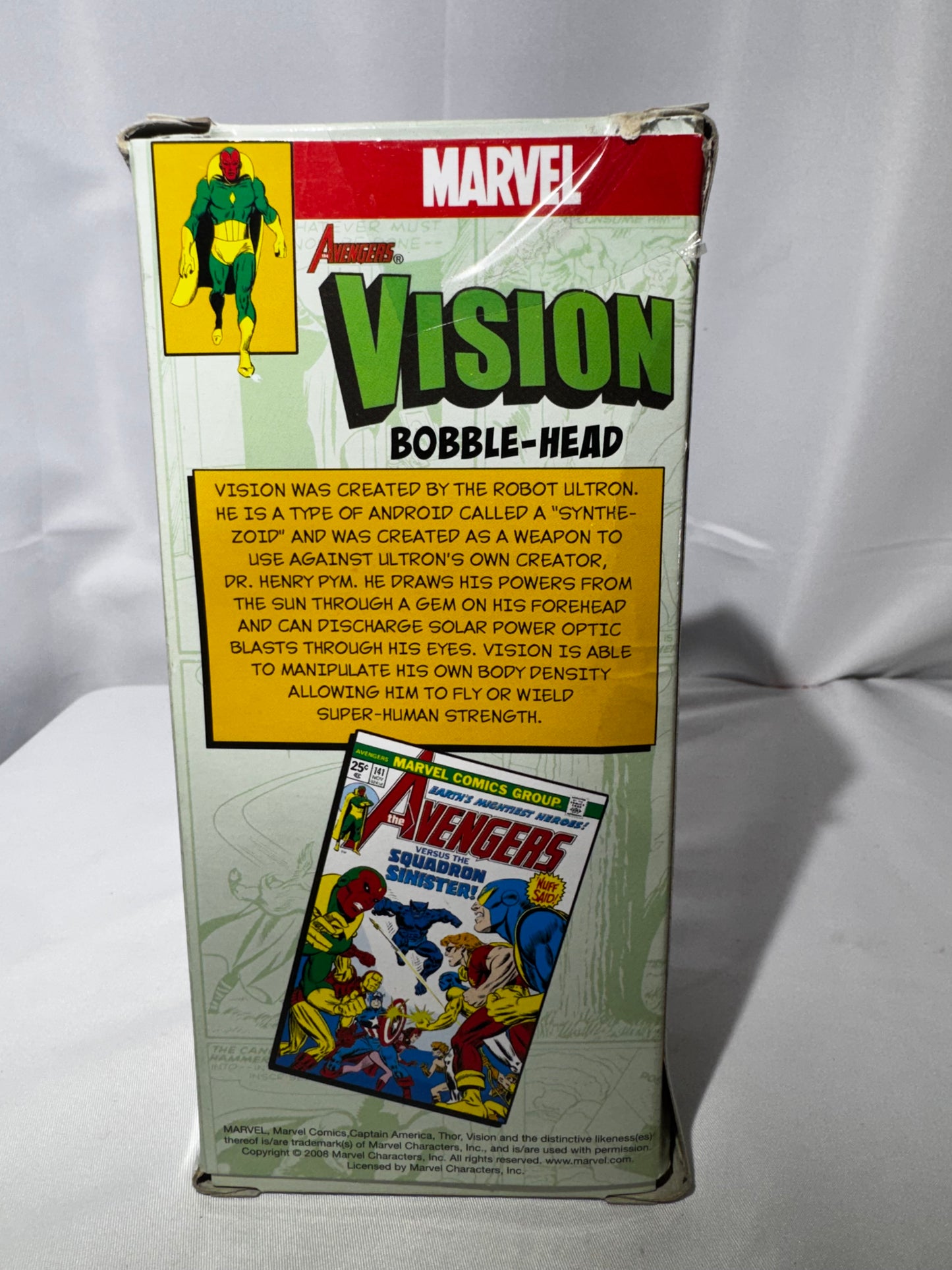 Funko Wacky Wobbler Vision Bobblehead Marvel Comics 2008 Vaulted w/ Box